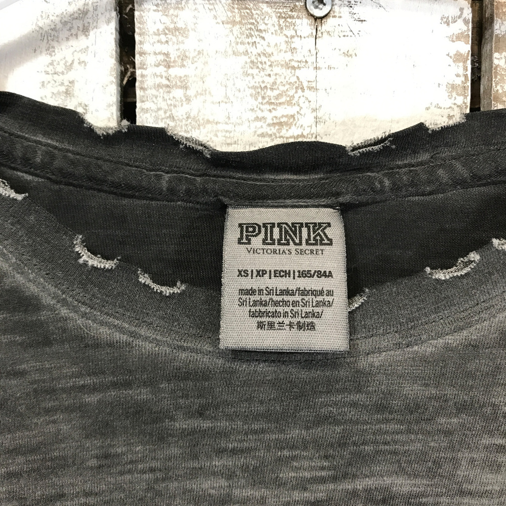 Victoria Secret Pink Distressed XS Long Sleeve - Picture 3 of 6